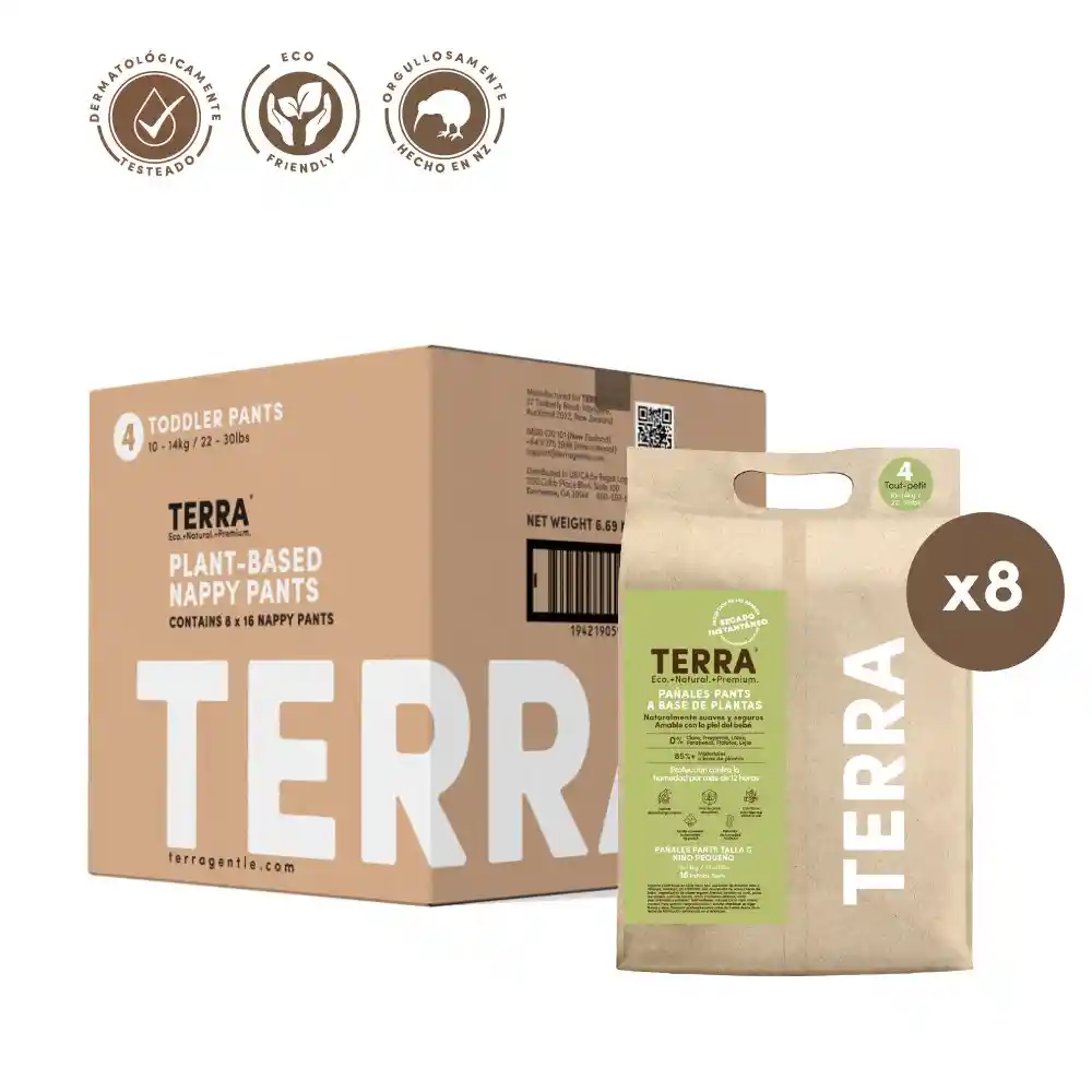 Pants Terra Biodegradables Caja Talla G 128 Uns