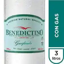 Agua Benedictino Con Gas 3 Litros