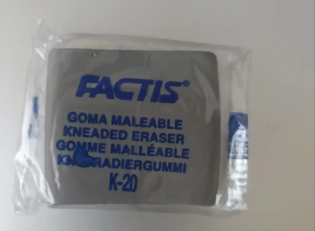 Goma De Borrar Factis Maleable Miga De Pan Gris Oscuro K20