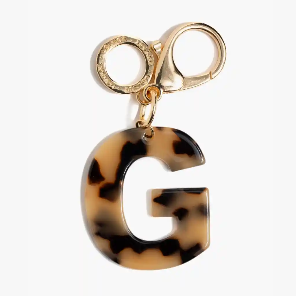 Llavero Mujer Letra Carey G Dorado