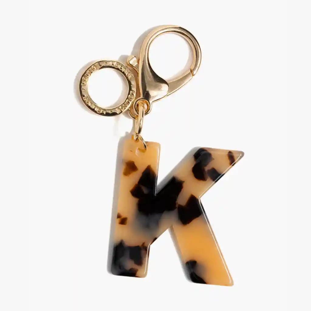 Llavero Mujer Letra Carey K Dorado