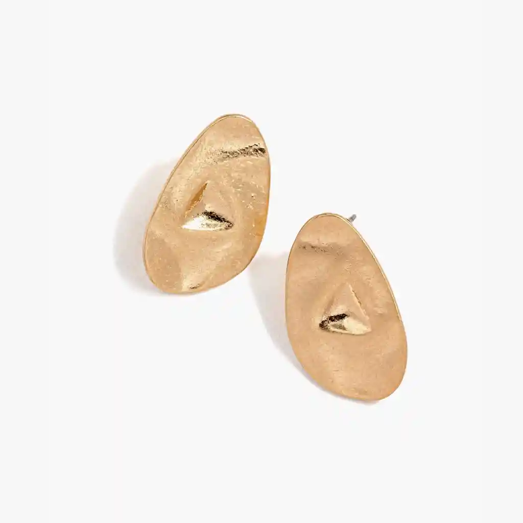 Aros Mujer Irregular Machacados Dorado