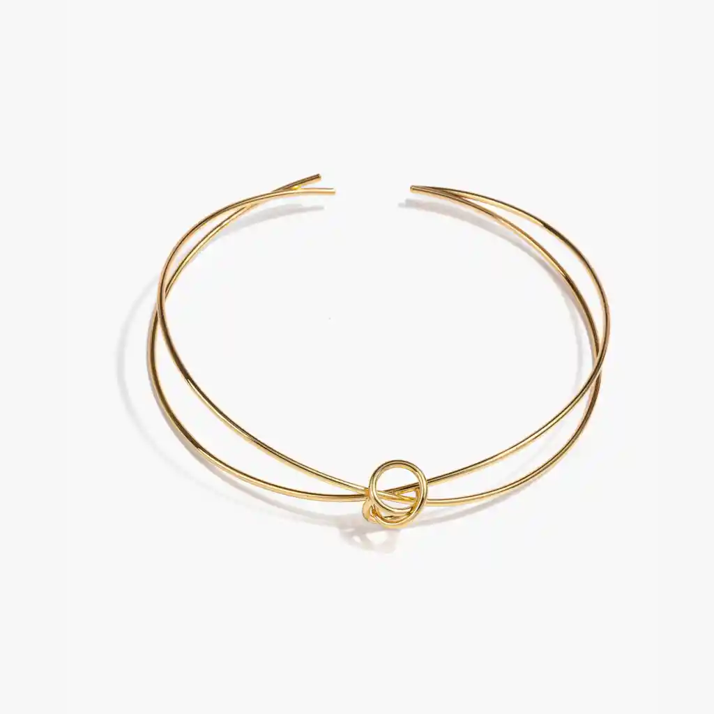 Collar Mujer Choker Ajustable Dorado