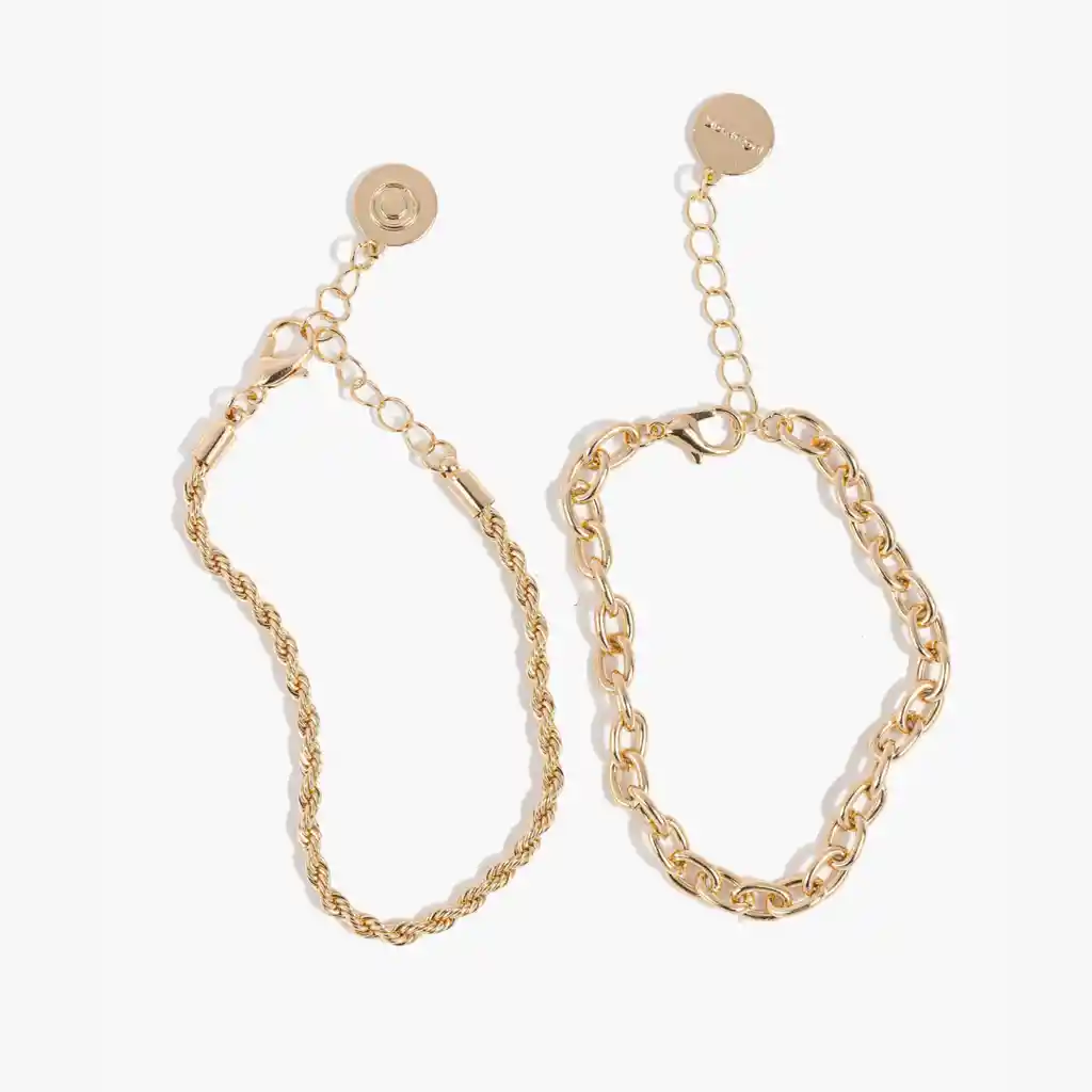 Set Pulseras Mujer Clásicas Dorado