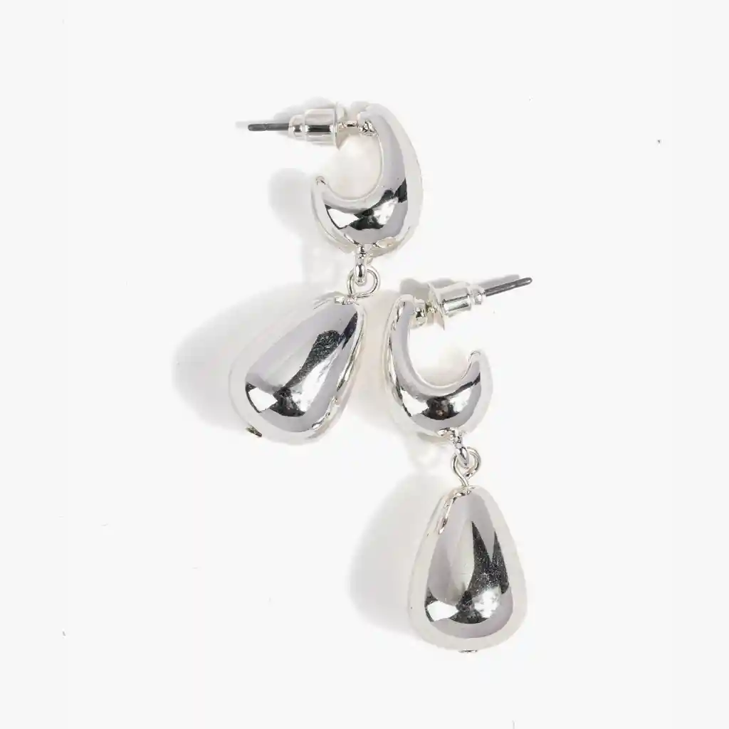 Aros Mujer Gota Colgante Plateado