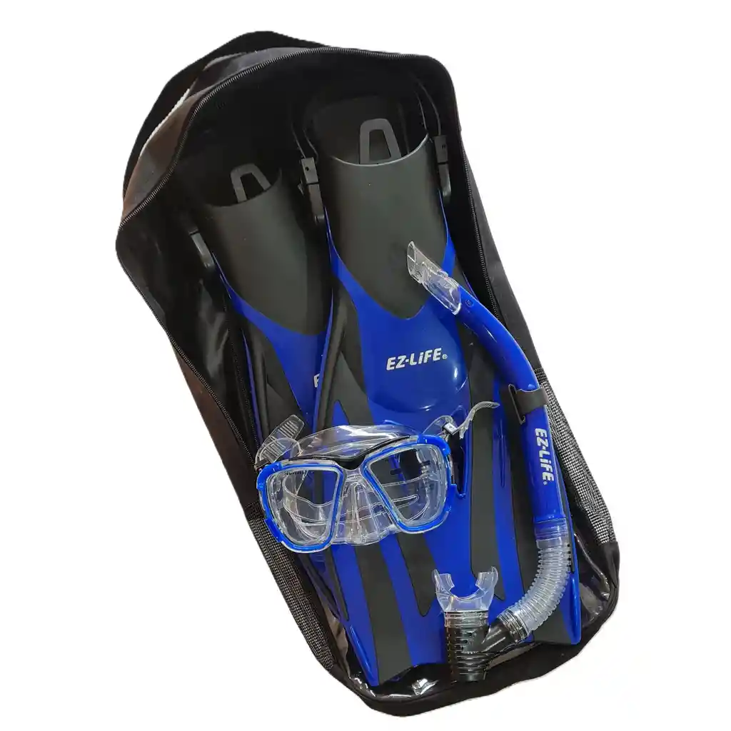 Mascara+snorkel+altas Xm-xl Ez-life Azul Set 6248