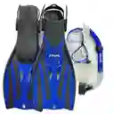 Mascara+snorkel+altas Xm-xl Ez-life Azul Set 6248