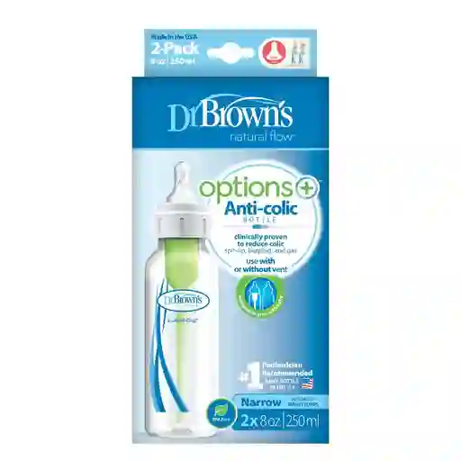 Pack 2 Mamaderas Estándar Drbrowns Options+ 250ml