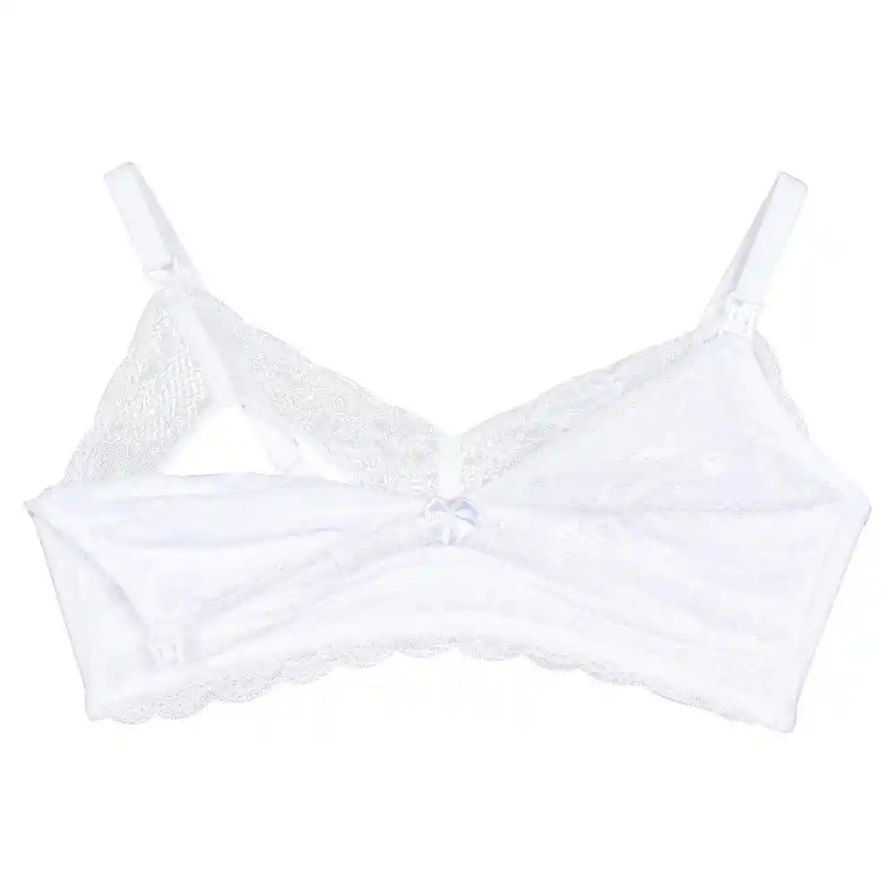 Sostén Lactancia 2rios Full Encaje Blanco Talla Xl