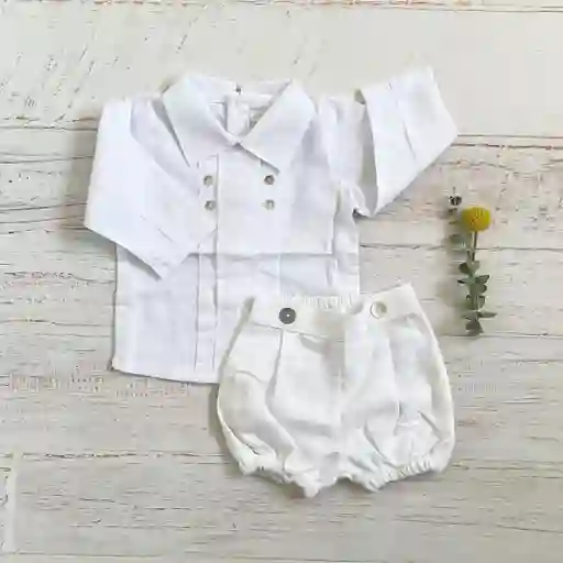 Conjunto Niño Ilusion Blanco Talla 3/6 Meses