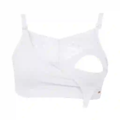 Sostén Lactancia 2rios Semi Encaje Algodón Blanco Talla Xl