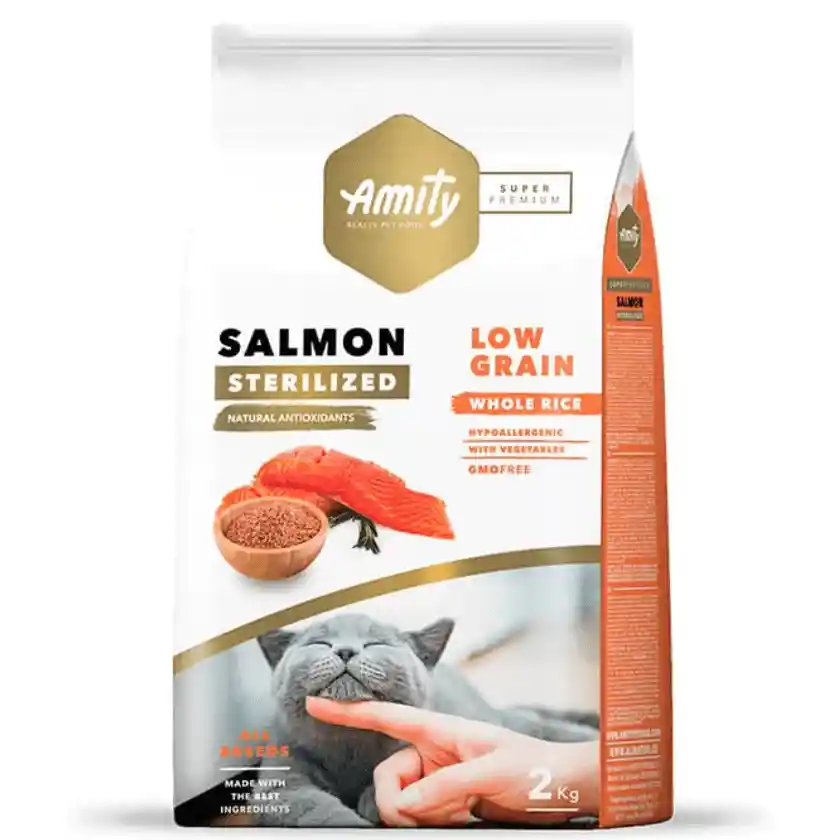 Amity Cat Low Grain Salmón Adult Sterilized 2 Kg