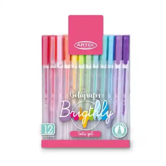 Bolígrafos De Tinta Gel Colores Brillantes Fluor 12unds