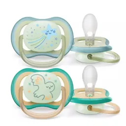 Chupetes Air Nocturno X2 0-6 Meses Niño Avent