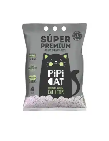 Pipi Cat Arena Bentonita Con Carbon Activado Aroma Lavanda 4kg