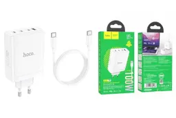 Cargador Hoco N31 100w Carga Rapida + Cable Tipo C Blanco