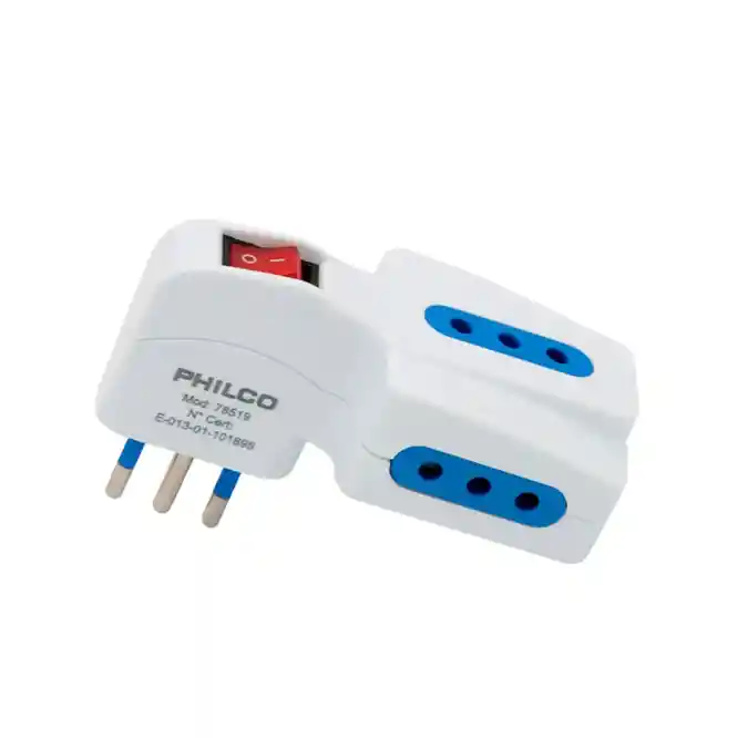 Adaptador Enchufe Con Swithch 2philco 78519 Blanco