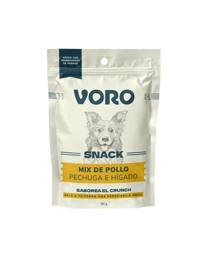 Voro - Snack Sabor Mix De Pollo, Pechuga E Higado Perros 90g