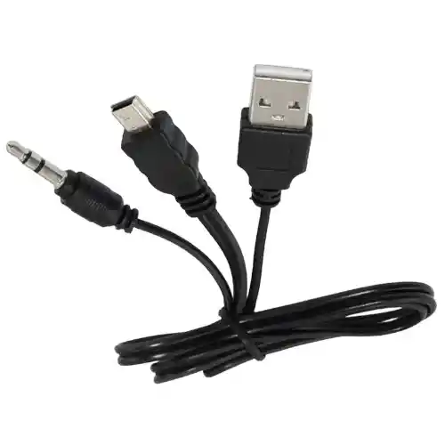 Cable Triple Mini Usb V3 Y Plus Auxiliar Parlante Jack 3.5mm