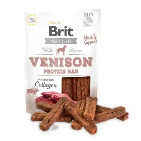 Brit Jerky Snack Venison Protein Bar For Dogs 80 Gr