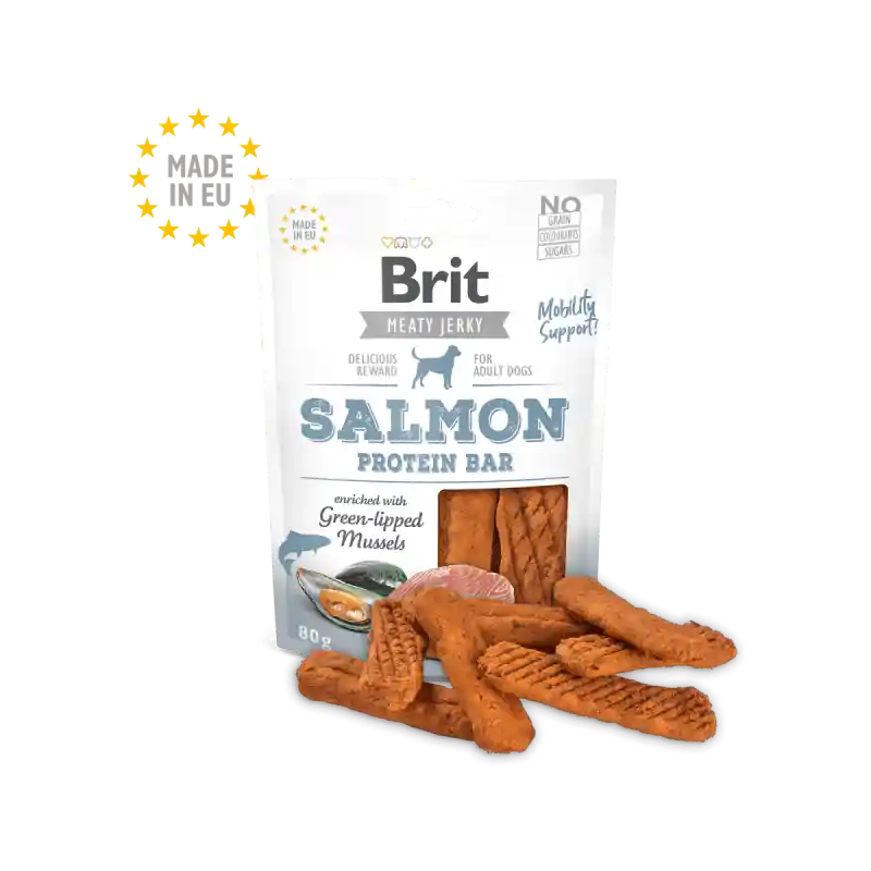 Brit Jerky Snack Salmon Protein Bar For Dogs 80 Gr