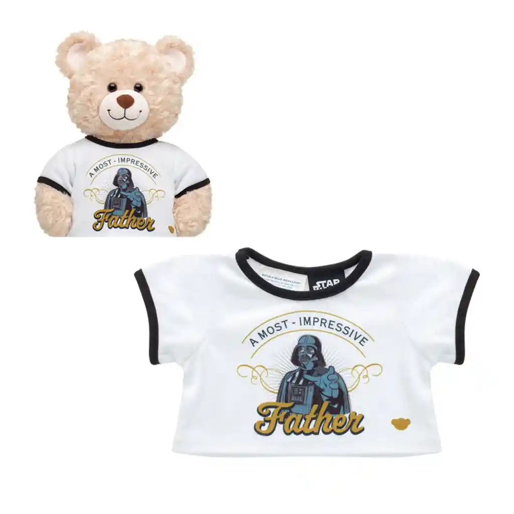 Polera Blanca Padre Darth Vader Star Wars Build-a-bear