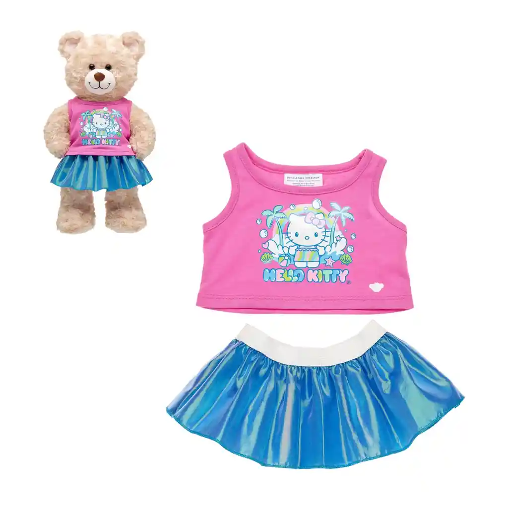 Set Falda Mas Polera Palmeras Hello Kitty Build-a-bear