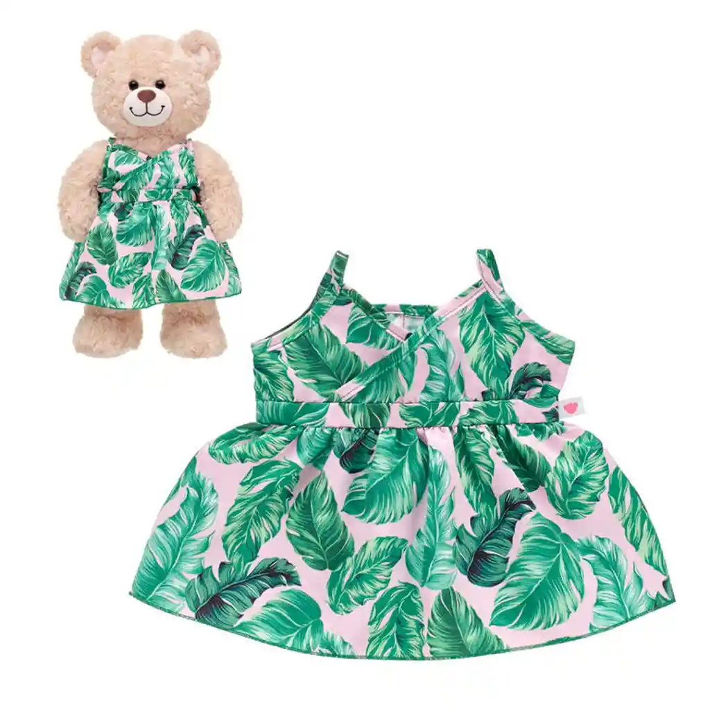 Vestido Rosado Con Palmeras Build-a-bear