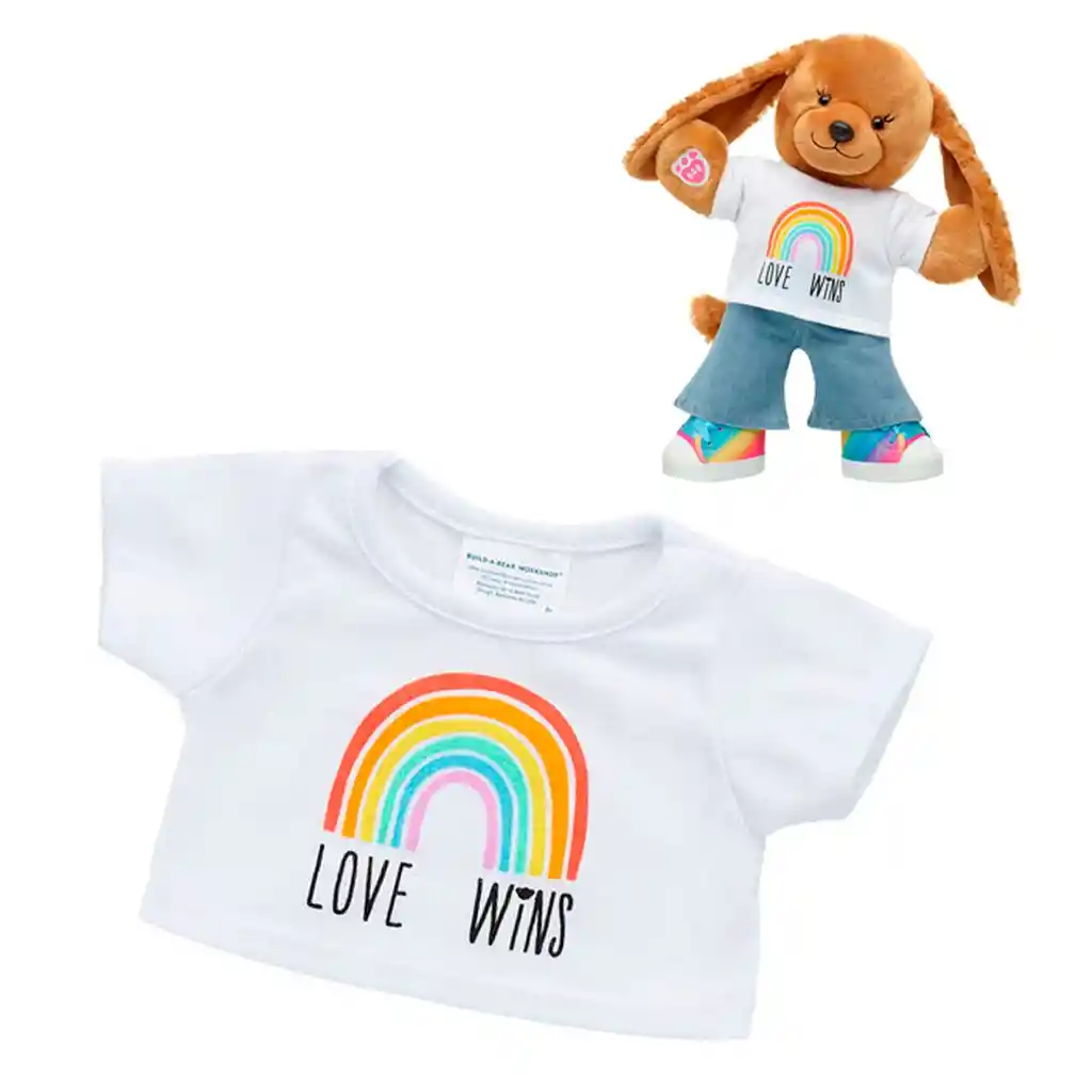 Polera Blanca Love Wins Build-a-bear