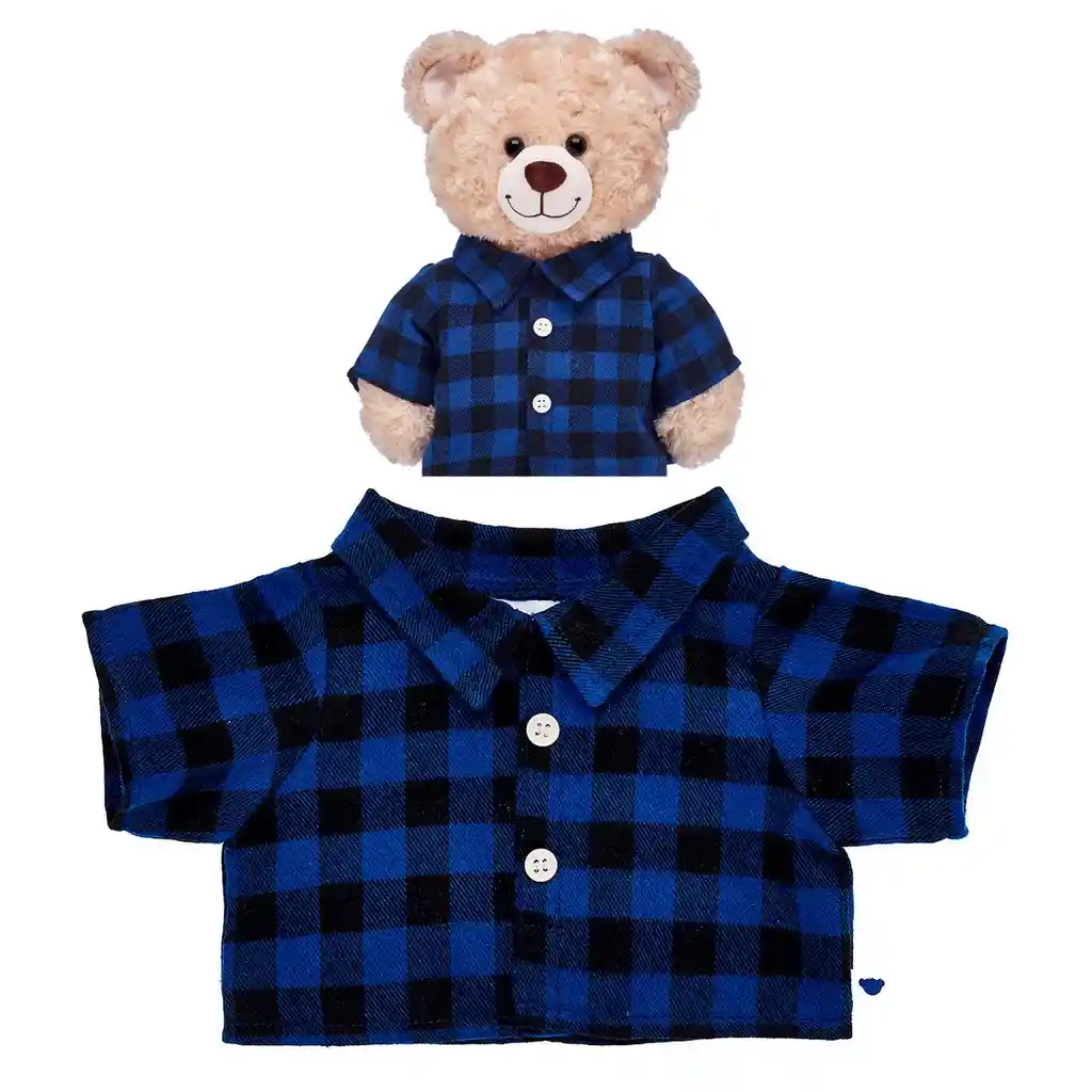 Camisa A Cuadros Negro/azul Build-a-bear