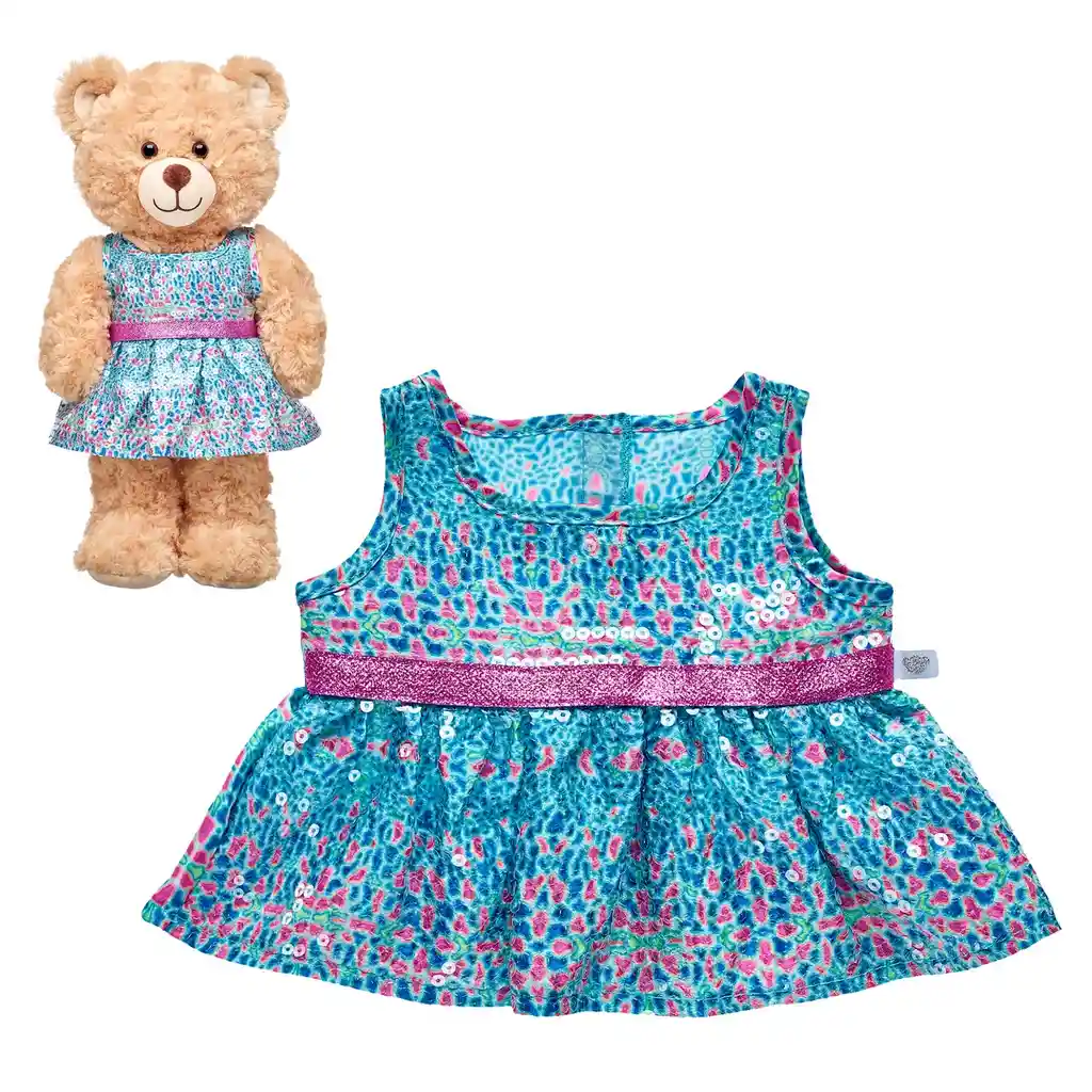 Vestido Lentejuelas Turquesa Y Rosado Build-a-bear