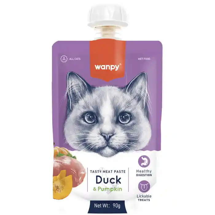 Wanpy Cremoso De Pato Para Gatos 90 G