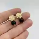 Aros Dorados Y Piedra Obsidiana