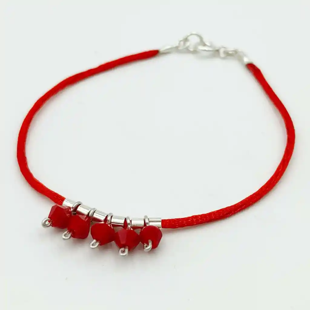 Pulsera Roja Con Cristales