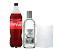 Pack Alto Transparente 750 + Cocacola Zero 1.5lt + Hielo 2kg