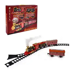 Tren Retro Electrico Con Sonido Y Luces Y 3 Vagones Y 16 Piezas Con Pilas Recargables