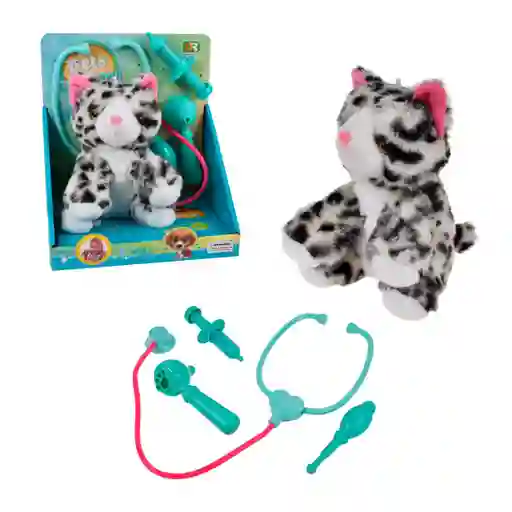 Playset Veterinario Con Gato De Peluche