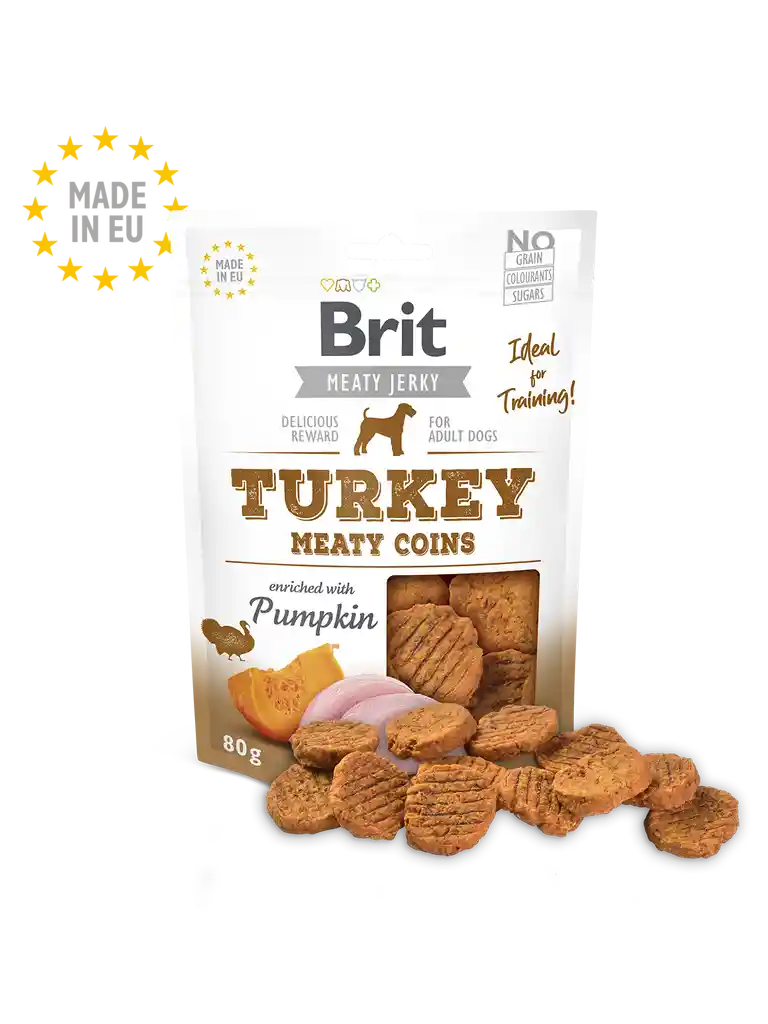 Brit Jerky Snack Turkey Meaty Coins For Dogs 80g