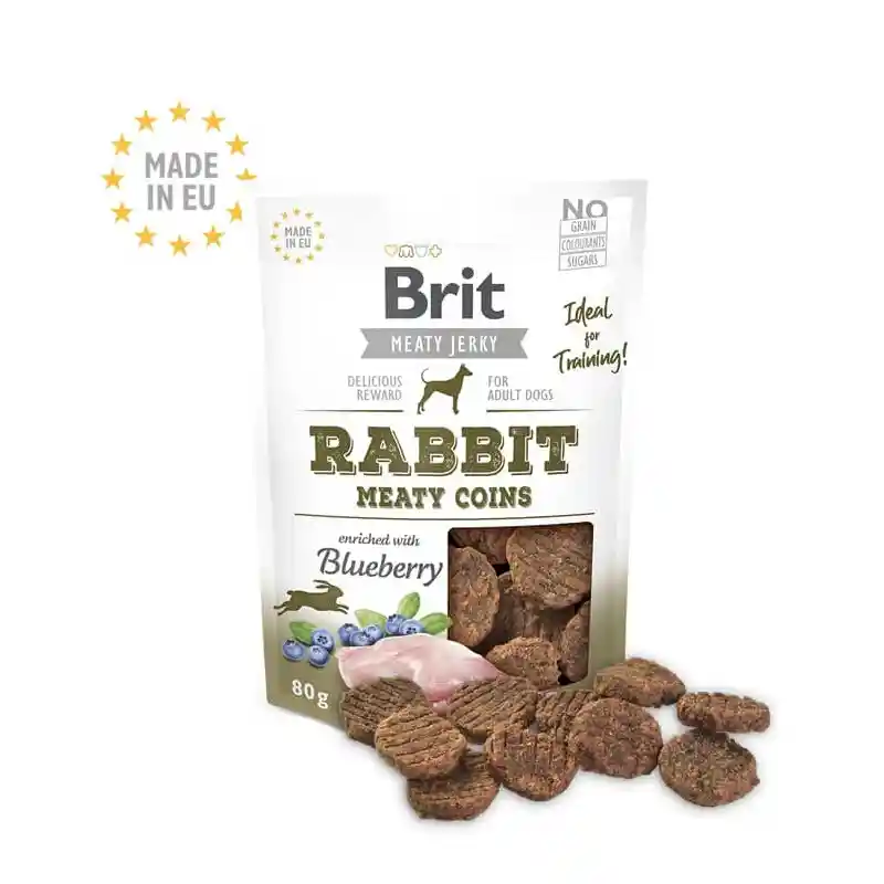 Brit Jerky Snack Rabbit Meaty Coins For Dogs 80g