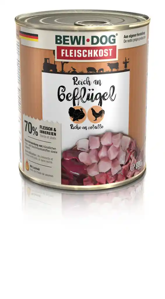 Bewidog Lata Rico En Aves 800g