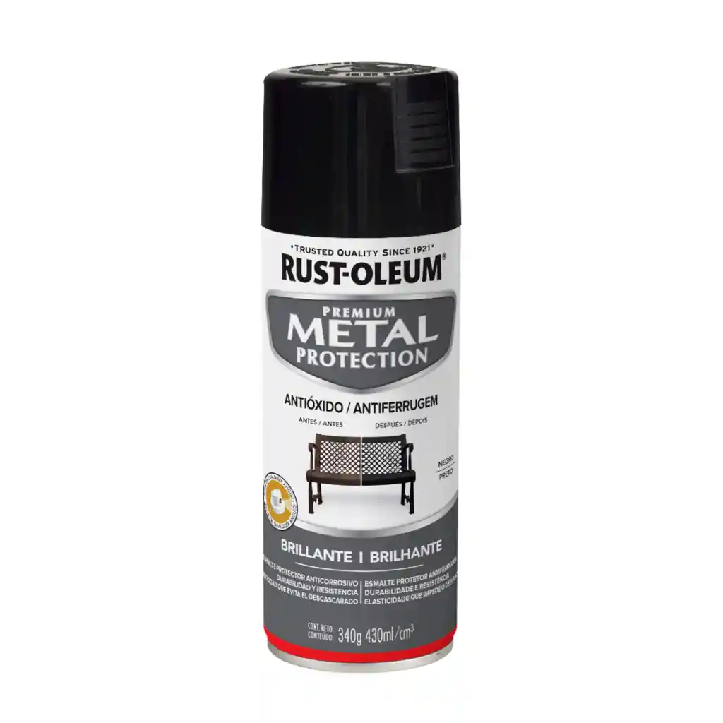 Pintura En Aerosol Metal Protection Negro Brillante