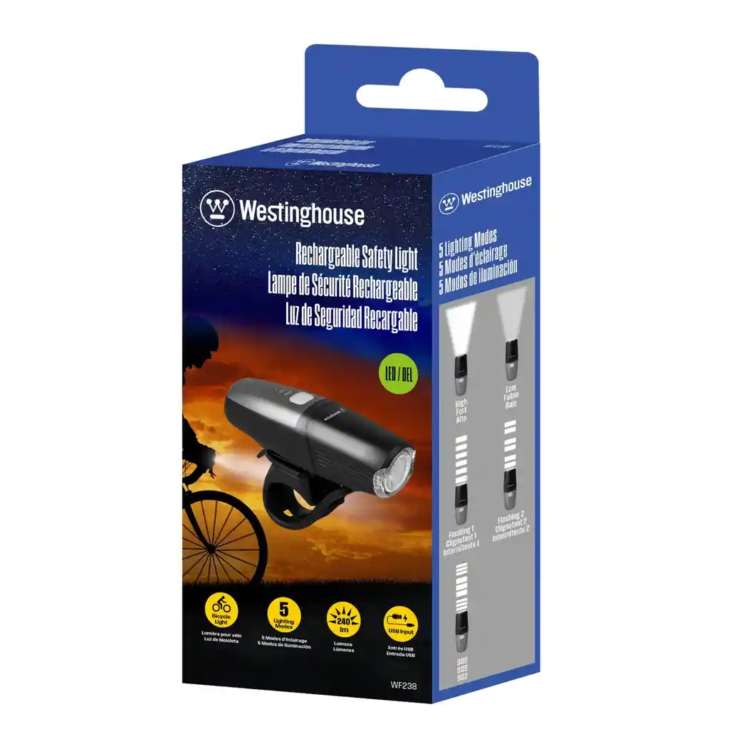 Linterna Para Bicicleta Recargable 240lm