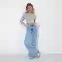 Pantalón Ancho Corte Entrepiernas Azul Raindoor 38