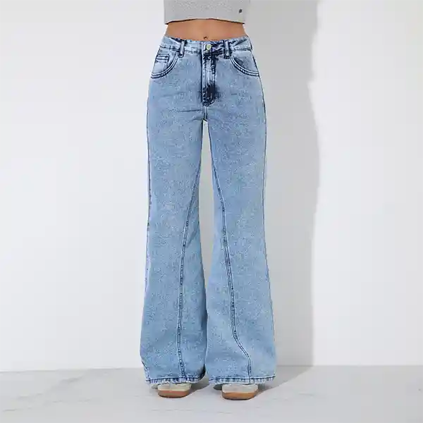 Pantalón Ancho Corte Entrepiernas Azul Raindoor 38