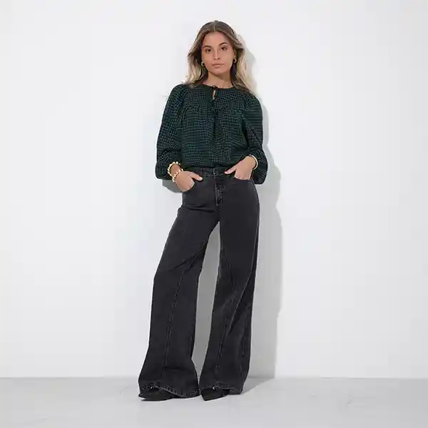 Pantalón Ancho Corte Entrepiernas Negro Raindoor 40