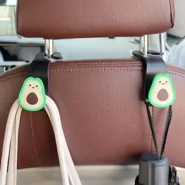 2 Piezas Gancho Con Diseño De Palta Para Asiento De Automóvil