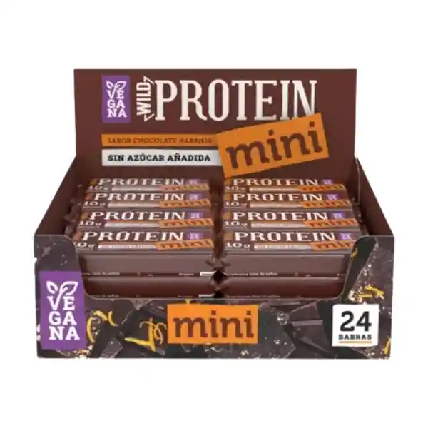 Wild Protein Mini Vegana Chocolate Naranja 24 Unidades