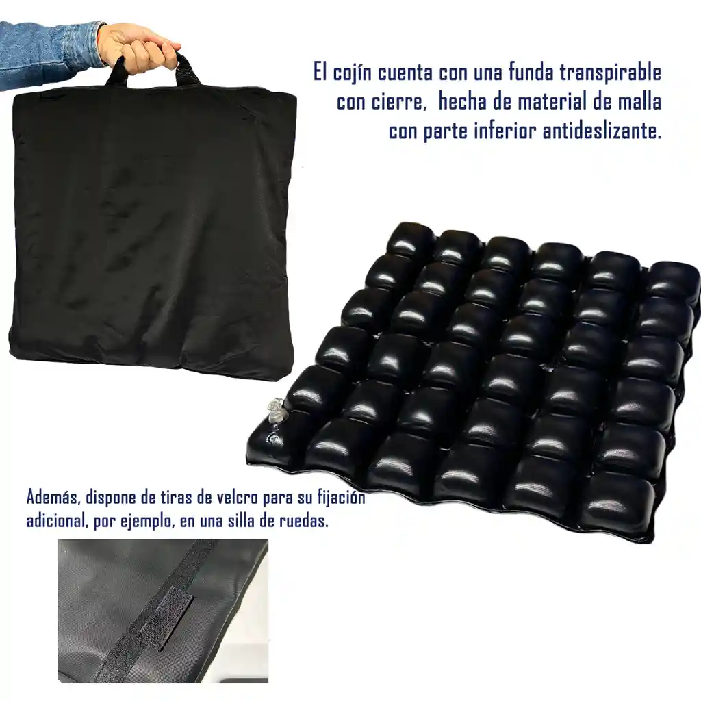 Cojin Antiescaras Flotacion Seca Celdas De Aire Con Funda