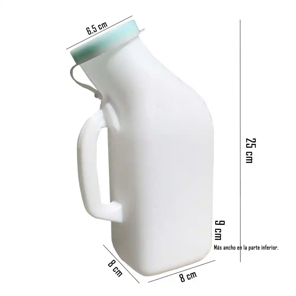 Pato Urinario Masculino Con Tapa Y Mango Blanco