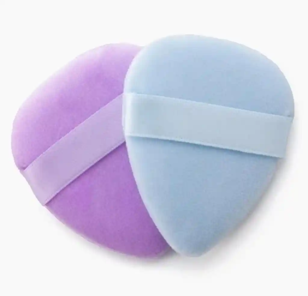 Max Belle · Mini Esponjas De Terciopelo Triangular Para Maquillaje Azul Y Morado